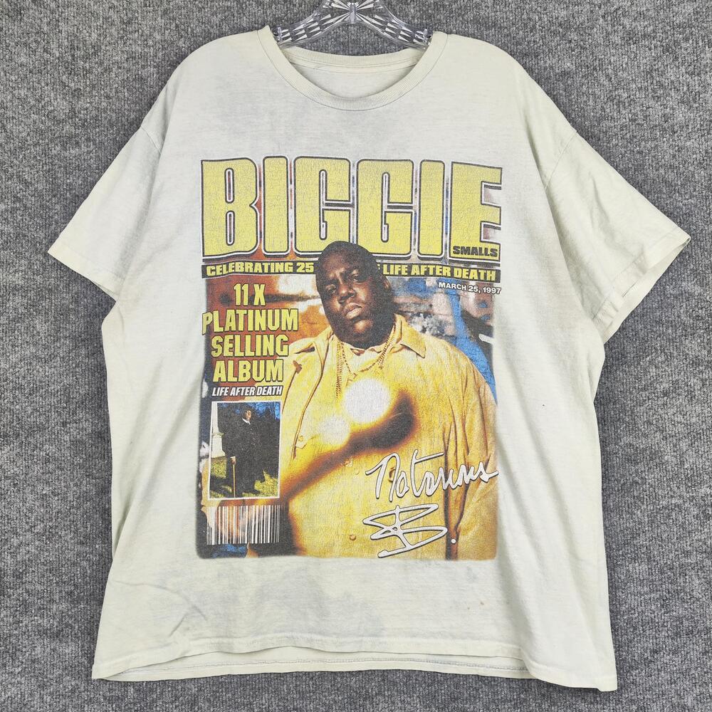 The Notorious B.I.G. Shirt Mens Large White Life After Death Graphic Tee Hip Hop